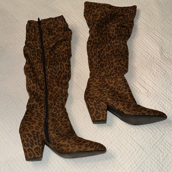 Comfort View Shoes Comfort View Walker Knee High Boots Leopard